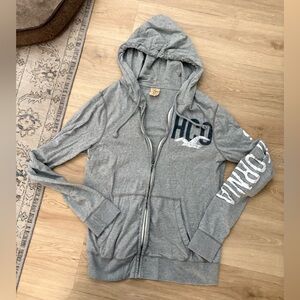Grey Hollister Co. long sleeve zip up hoodie